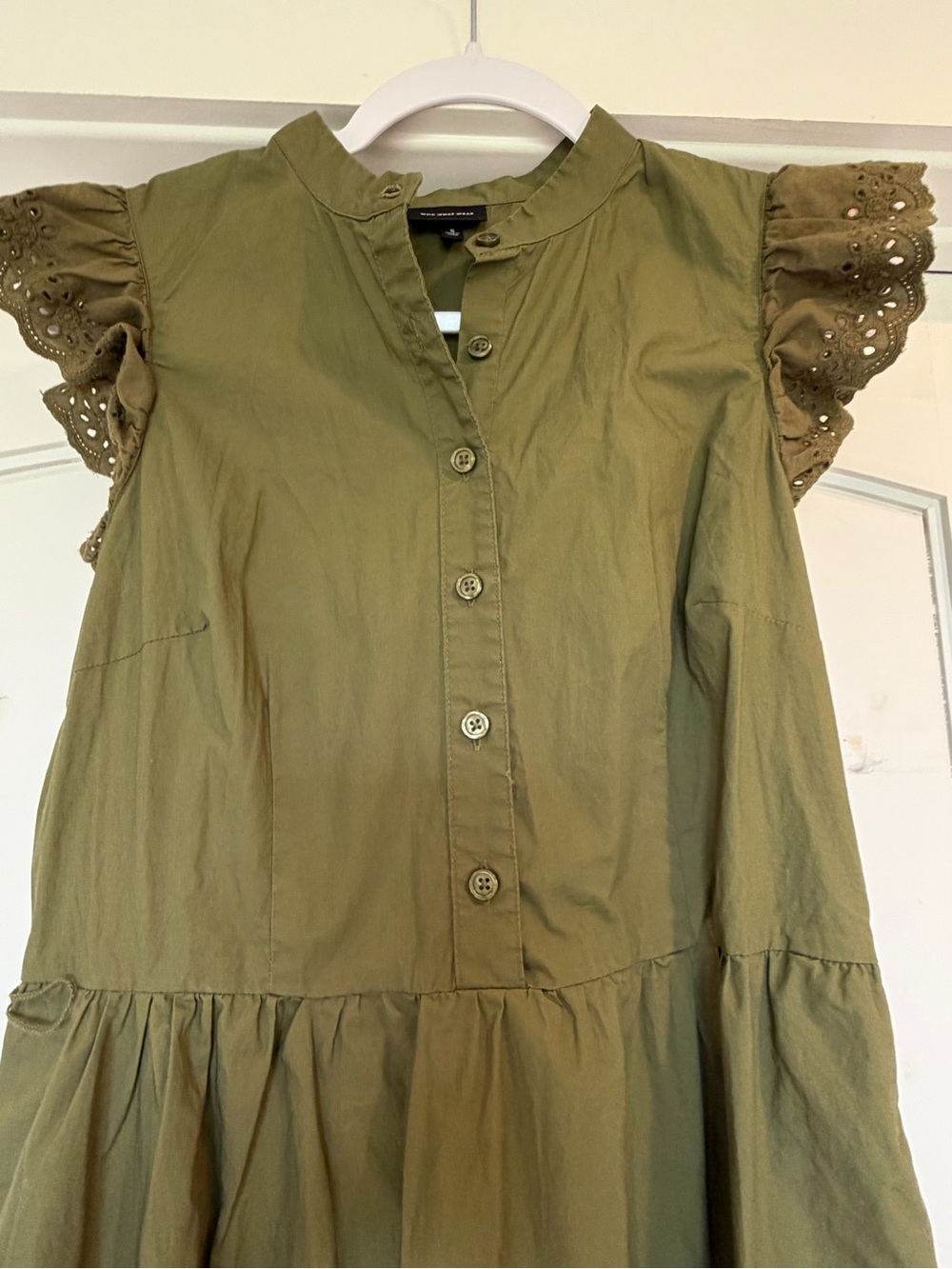 Who What Wear Olive Sleeveless Button-Front Maxi Dress - Picture 3 of 6